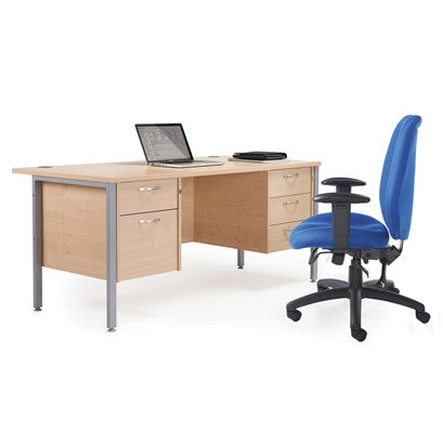 Maestro 25 H Frame Straight Desk with 2 pedestals (Available in 2 sizes)