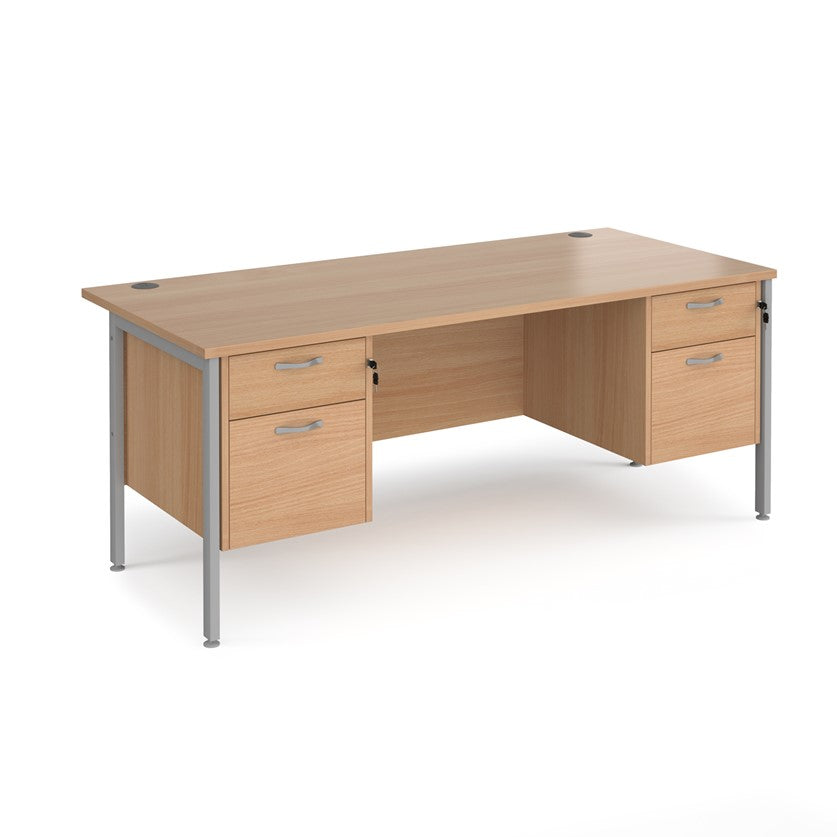 Maestro 25 H Frame Straight Desk with 2 pedestals (Available in 2 sizes)