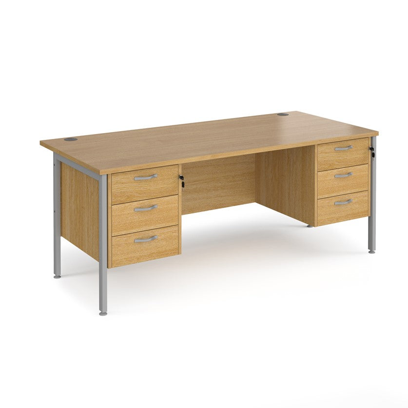 Maestro 25 H Frame Straight Desk with 2 pedestals (Available in 2 sizes)