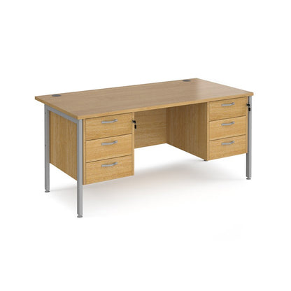 Maestro 25 H Frame Straight Desk with 2 pedestals (Available in 2 sizes)