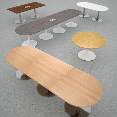 Trumpet Base Boardroom Square Extension Table