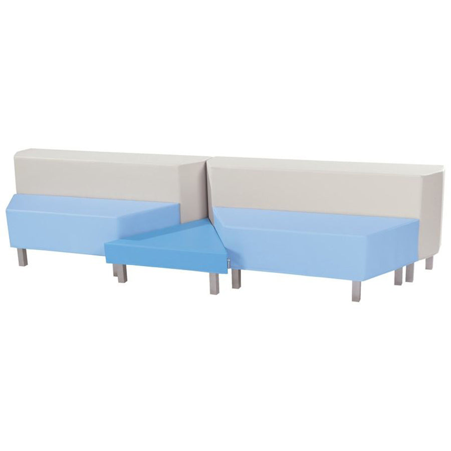 Wesco Delta Twin Bench Kit With Metal Legs Modular seating blue