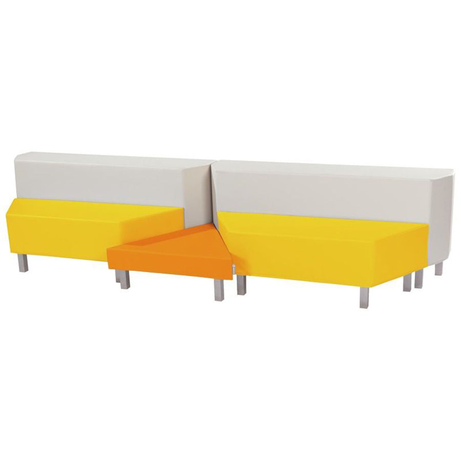 Wesco Delta Twin Bench Kit With Metal Legs Modular seating orange