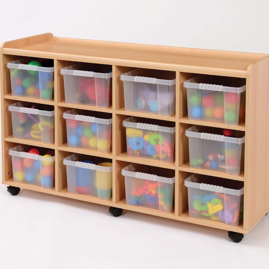 12 Deep Storage Unit With 12 Clear Trays