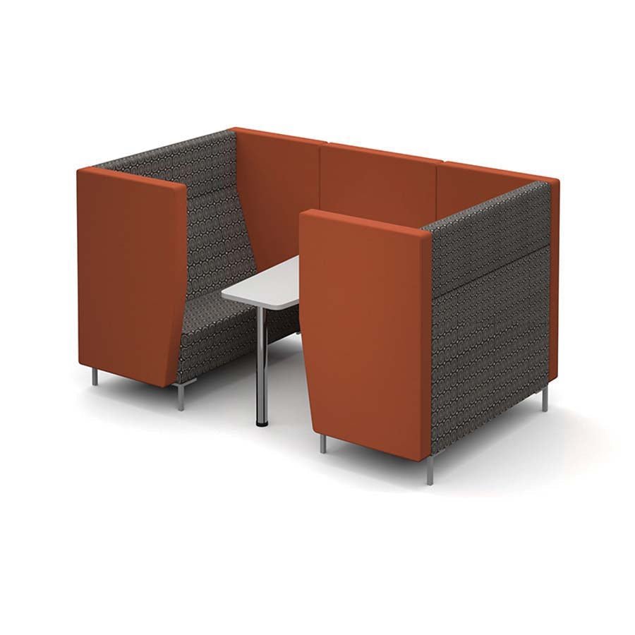 Encore Pod Medium 4 Seater With Table Metal Legs In Group 2 Fabric