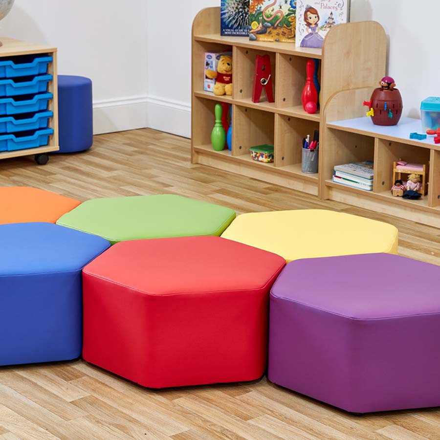 Acorn Early Years Large Hexagon Foam Seat Set Of Six