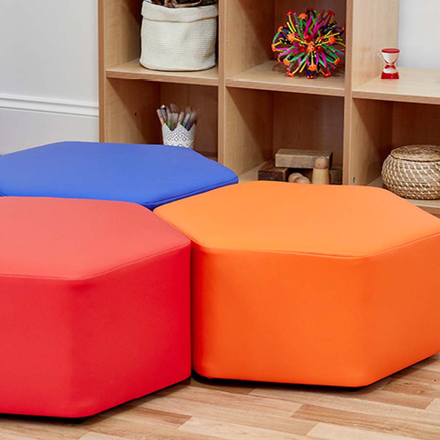 Acorn Hexagon Single Blue Foam Seat