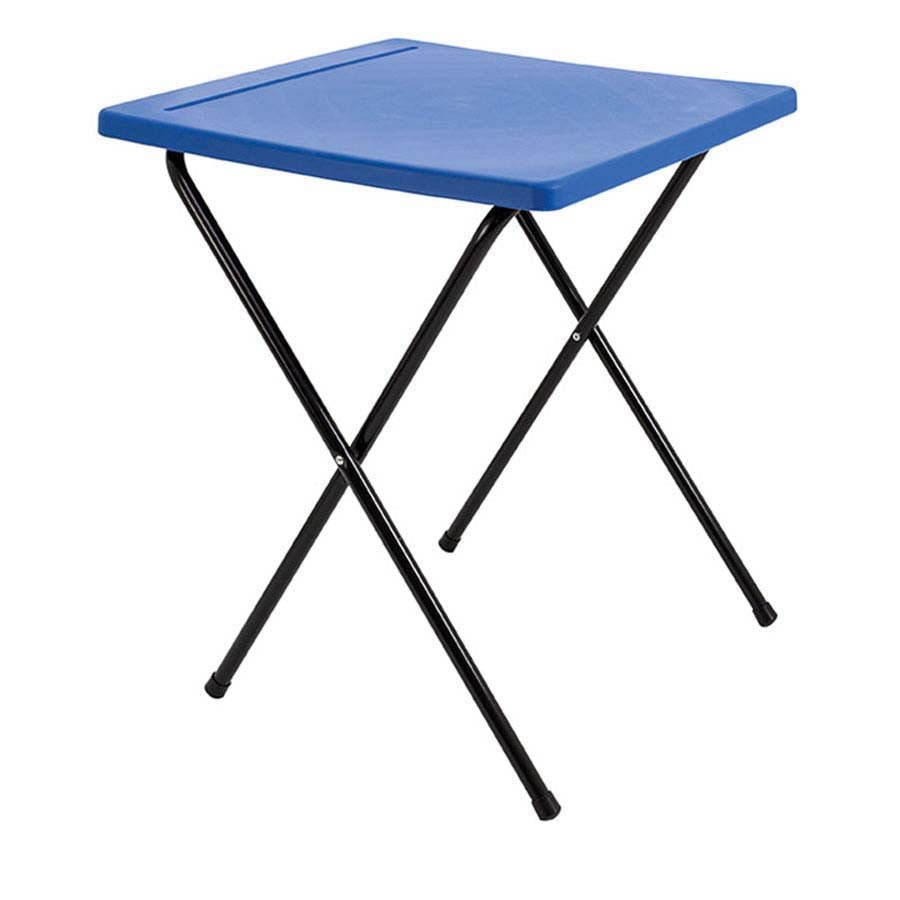 Folding Exam Desk - Poly Top Blue