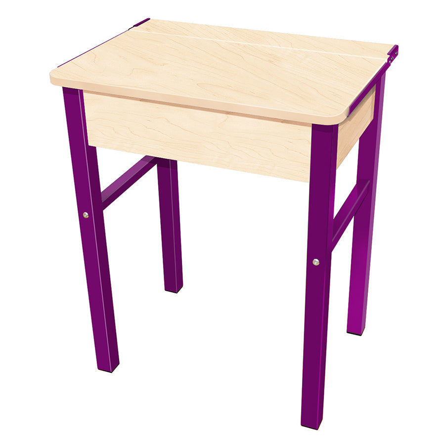 RetroModern Wooden Single School Desk