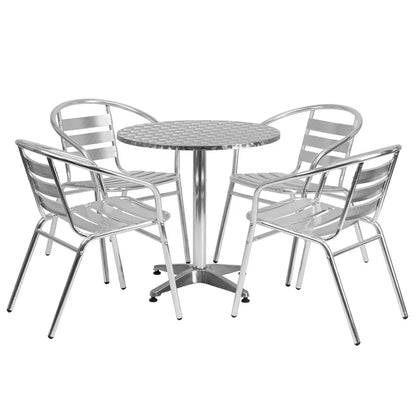 Rio Circular Pedestal Table + 4 Armchairs