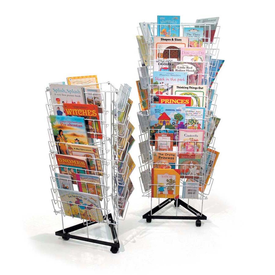 Large 6 Shelf Mobile Book Stand