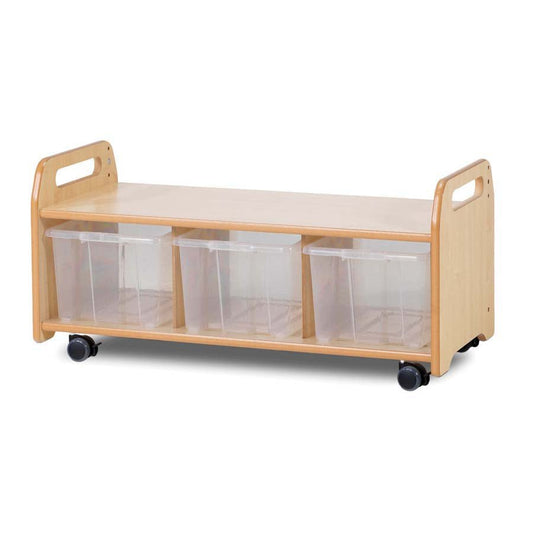 Millhouse Mobile Low Level Unit With 3 Clear Tubs