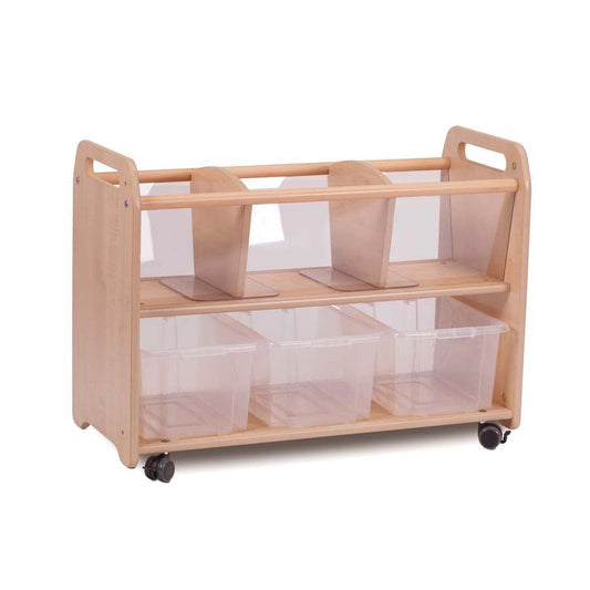 Mobile Clear View Storage Unit With 3 Clear Tubs