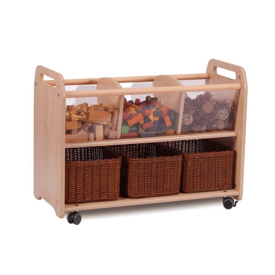 Mobile Clear View Storage Unit With 3 Baskets