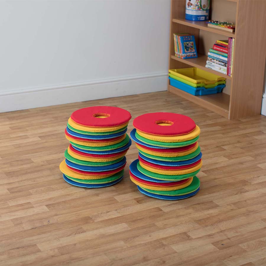 Rainbow Circular Donut Cushions Pack Of 32 (Without Trolley)