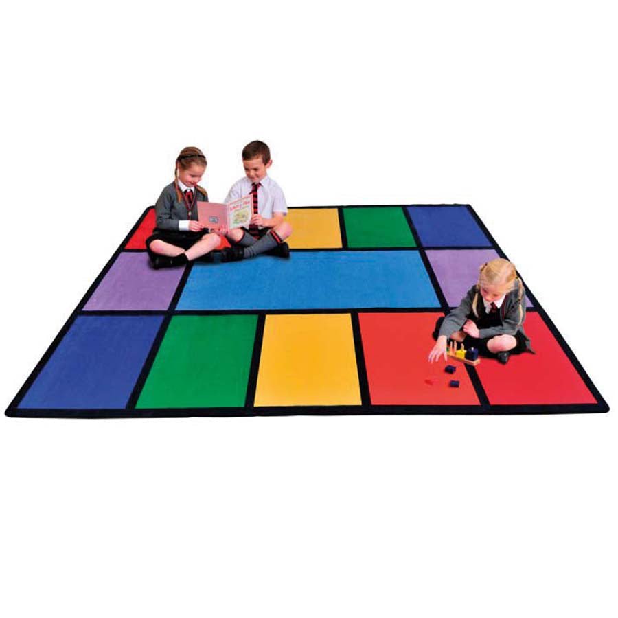 Rainbow Learning Rug Rectangular