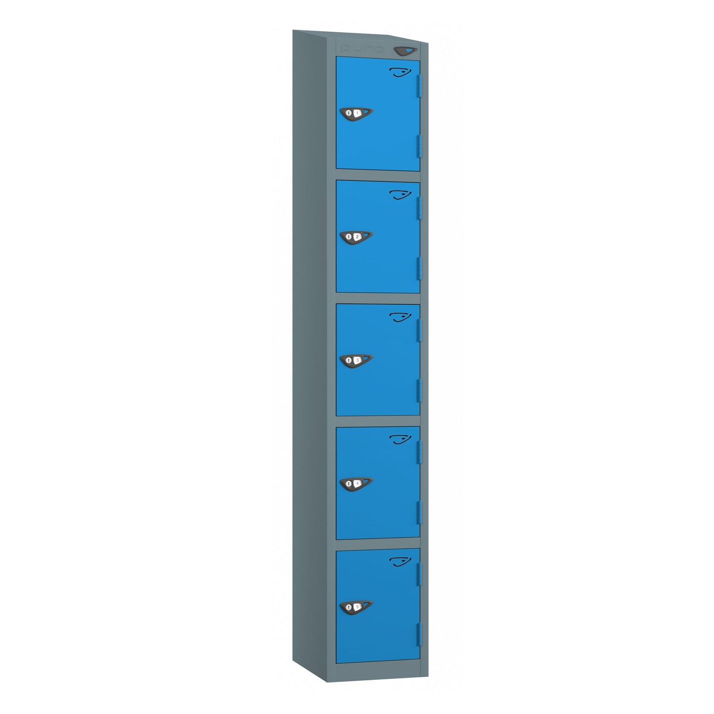 Pure Prime 5 Door Sloping Top Locker H1800xW380xD450mm