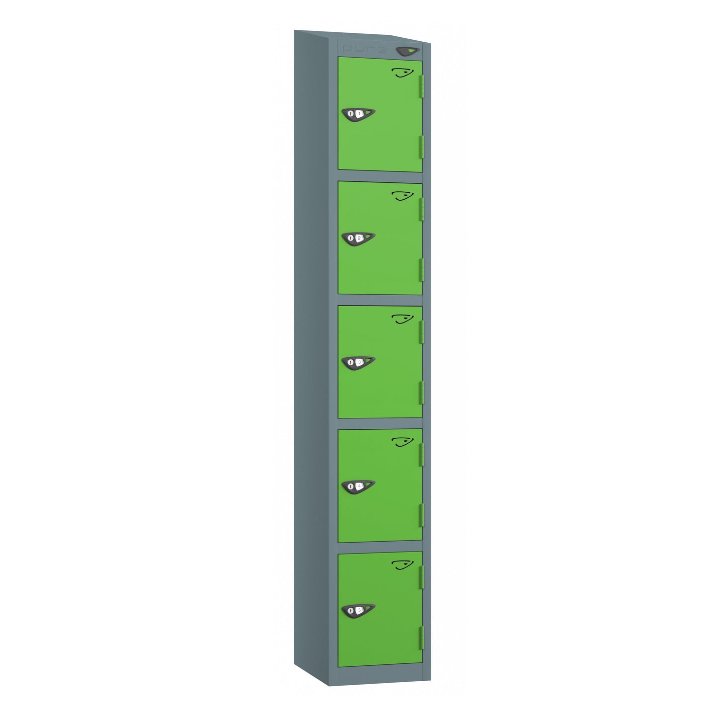 Pure Prime 5 Door Sloping Top Locker H1800xW380xD450mm