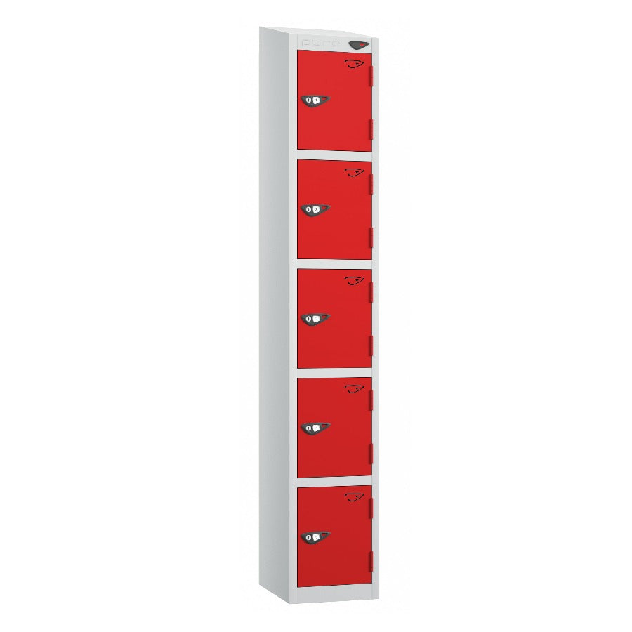 Pure Prime 5 Door Sloping Top Locker H1800xW300xD380mm