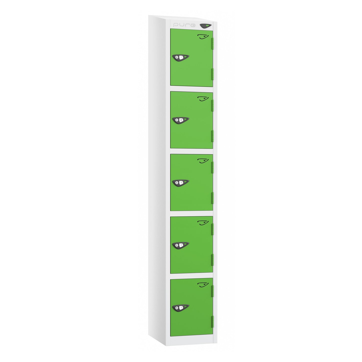 Pure Prime 5 Door Sloping Top Locker H1800xW380xD450mm