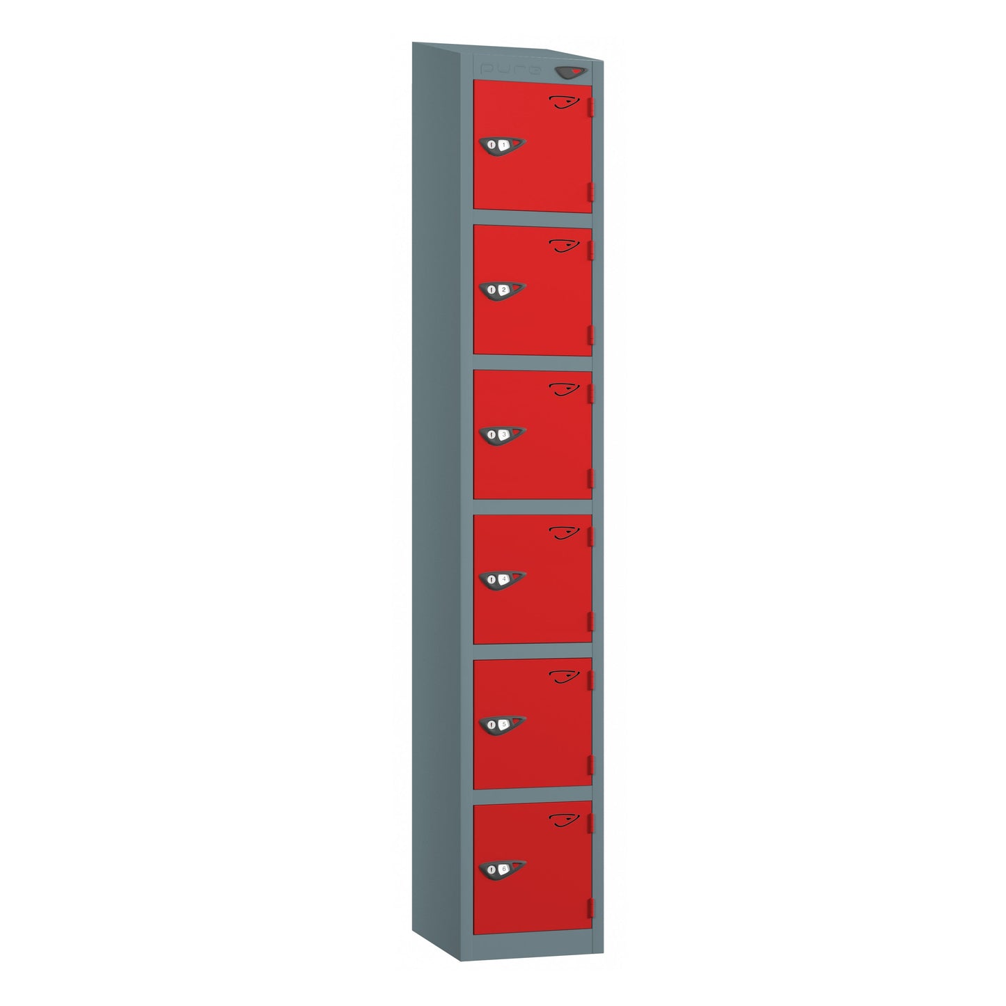 Pure Prime 6 Door Sloping Top Locker H1800xW300xD450mm