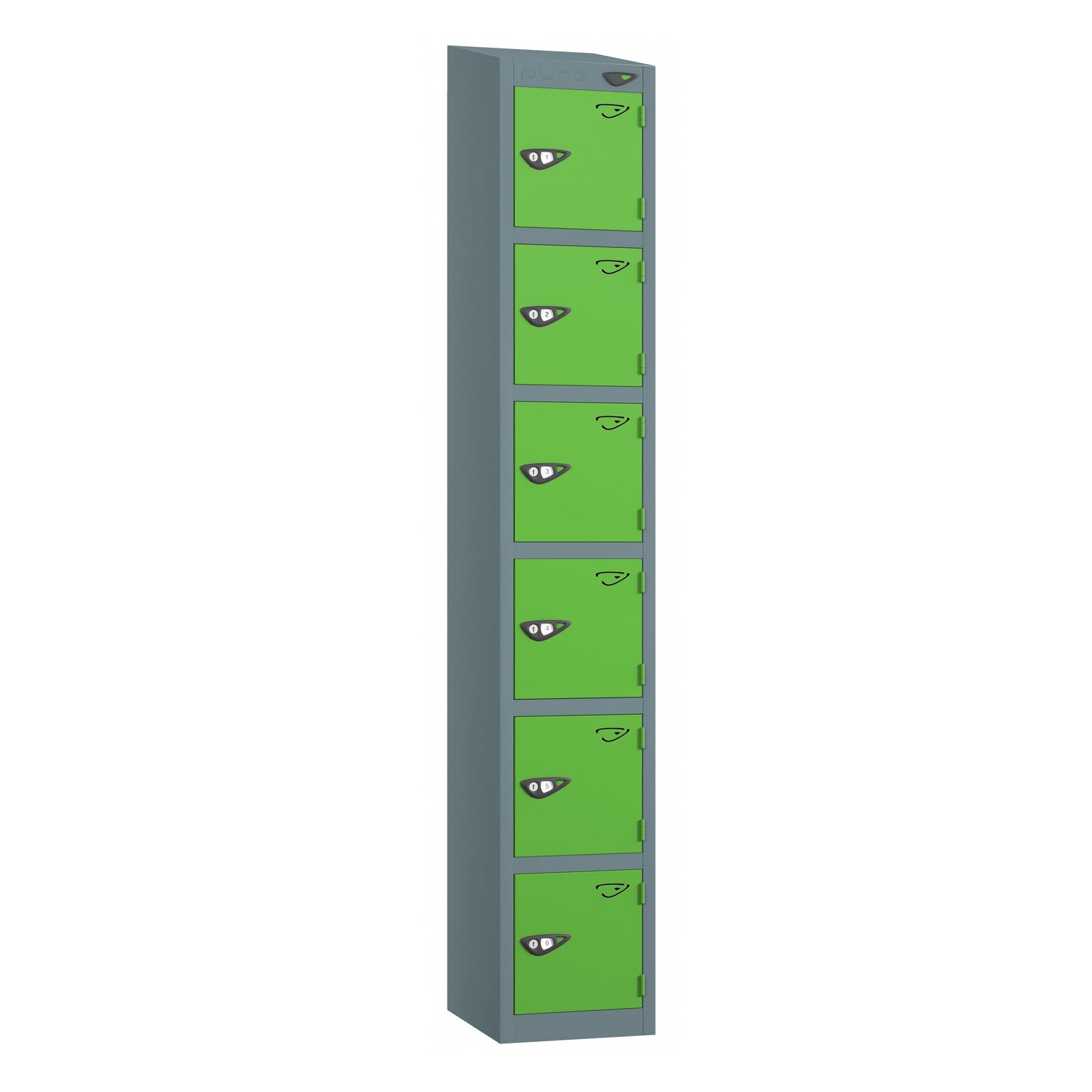 Pure Prime 6 Door Sloping Top Locker H1800xW300xD450mm