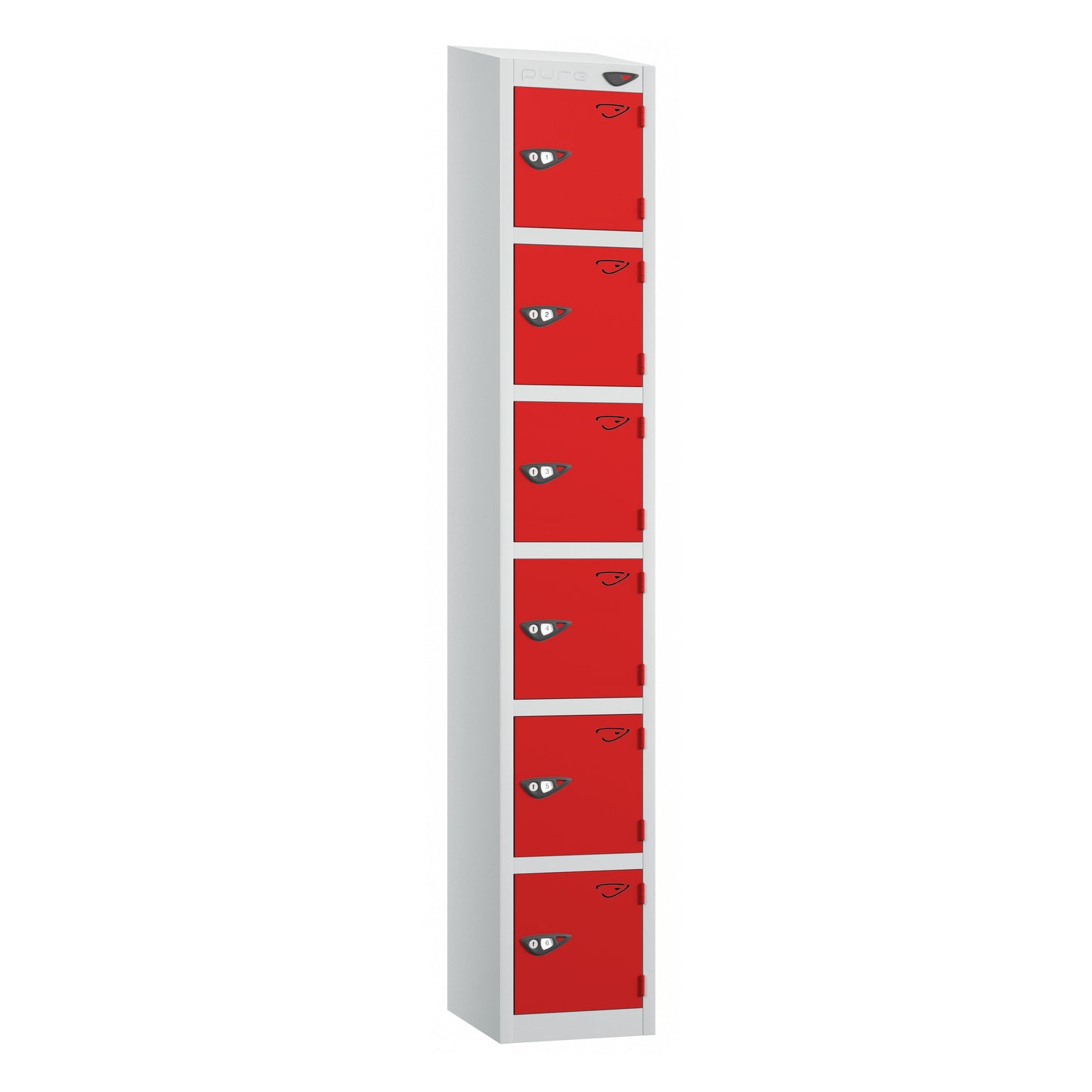 Pure Prime 6 Door Sloping Top Locker H1800xW300xD450mm