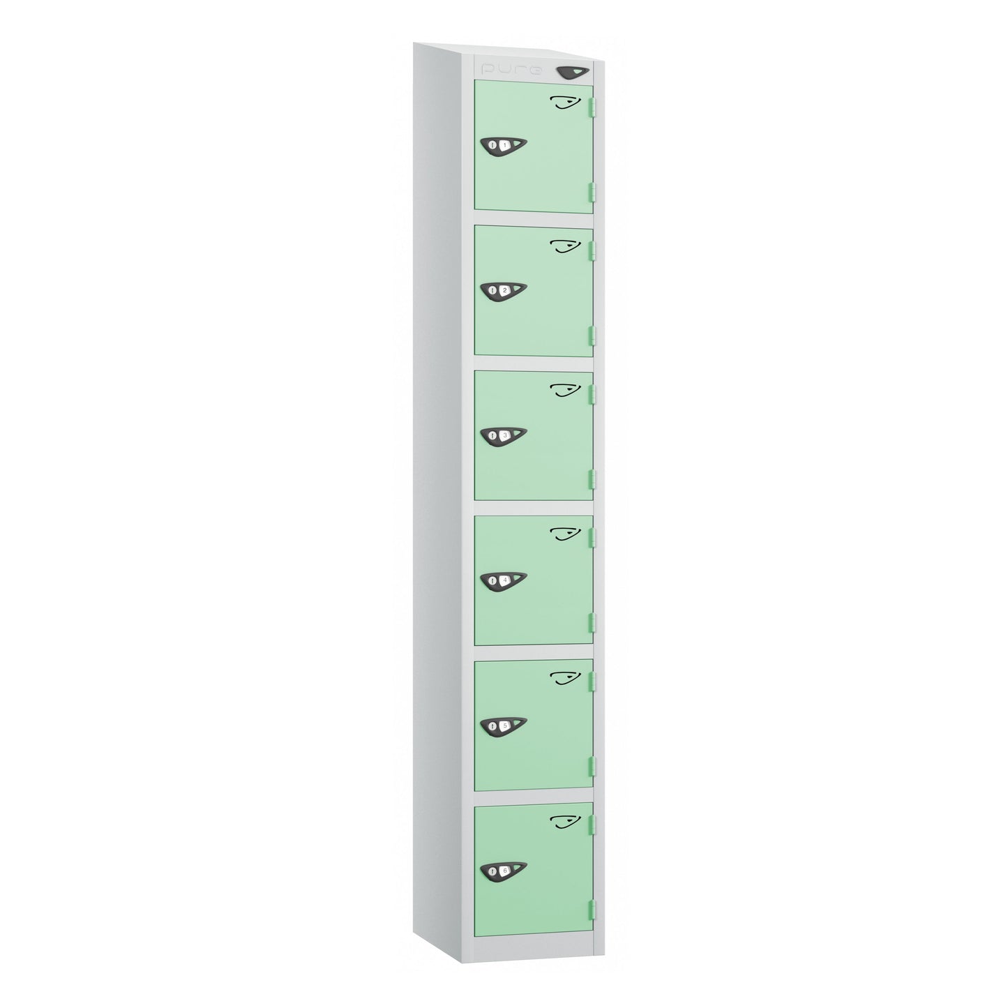 Pure Prime 6 Door Sloping Top Locker H1800xW300xD450mm