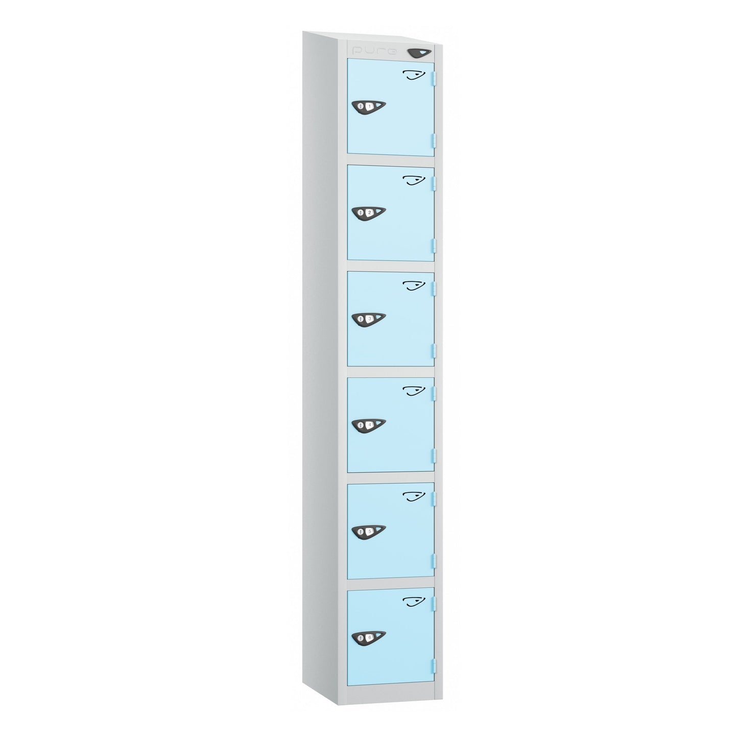 Pure Prime 6 Door Sloping Top Locker H1800xW300xD450mm