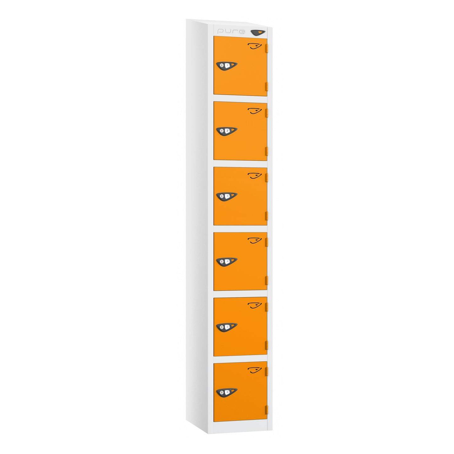 Pure Prime 6 Door Sloping Top Locker H1800xW300xD450mm