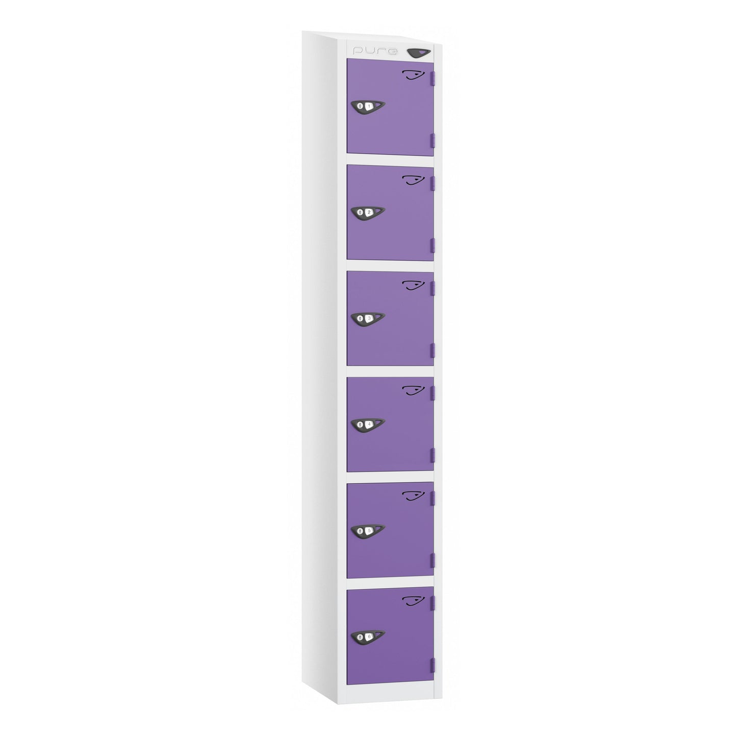 Pure Prime 6 Door Sloping Top Locker H1800xW300xD450mm