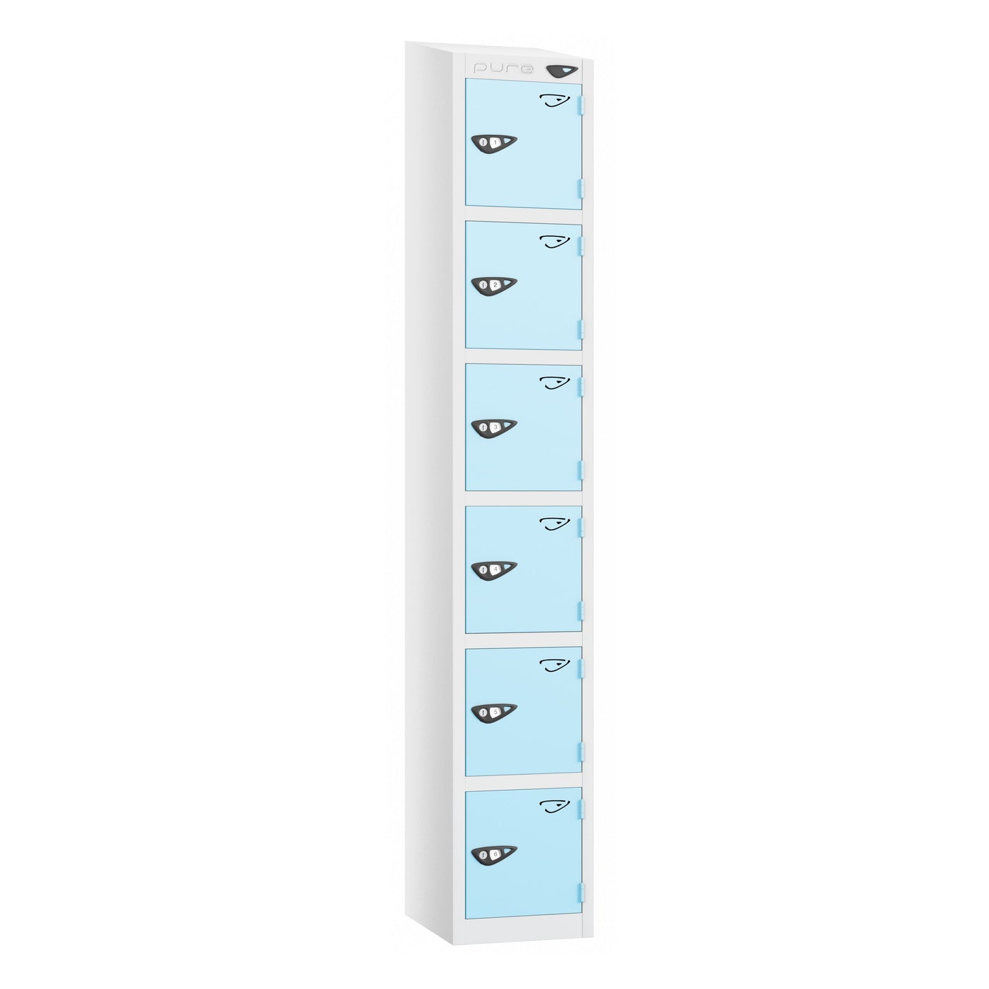 Pure Prime 6 Door Sloping Top Locker H1800xW300xD450mm