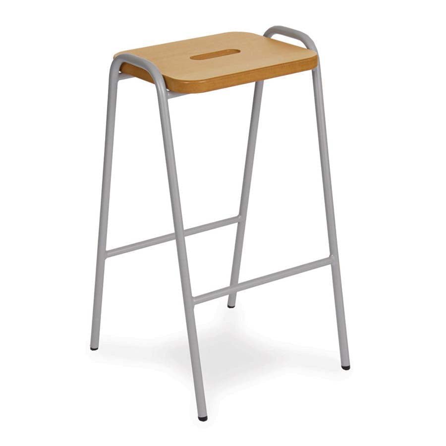 Wooden Flat Top Stool Beech Veneer Top 430MM