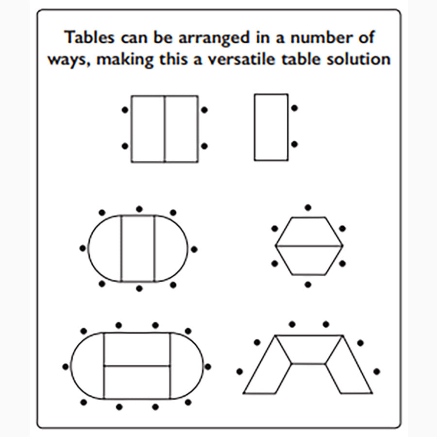 Morleys Fully Welded Classroom Table 1200x600 Trapezoidal MDF Edge