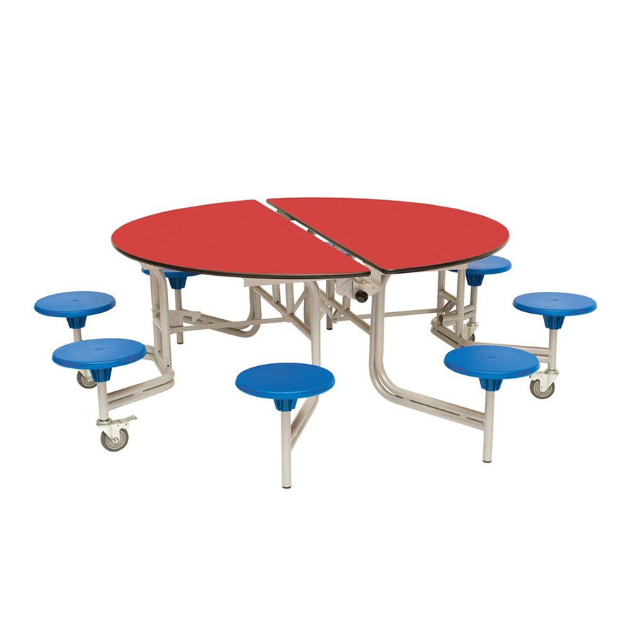 Round Mobile Folding Table with 8 Seats