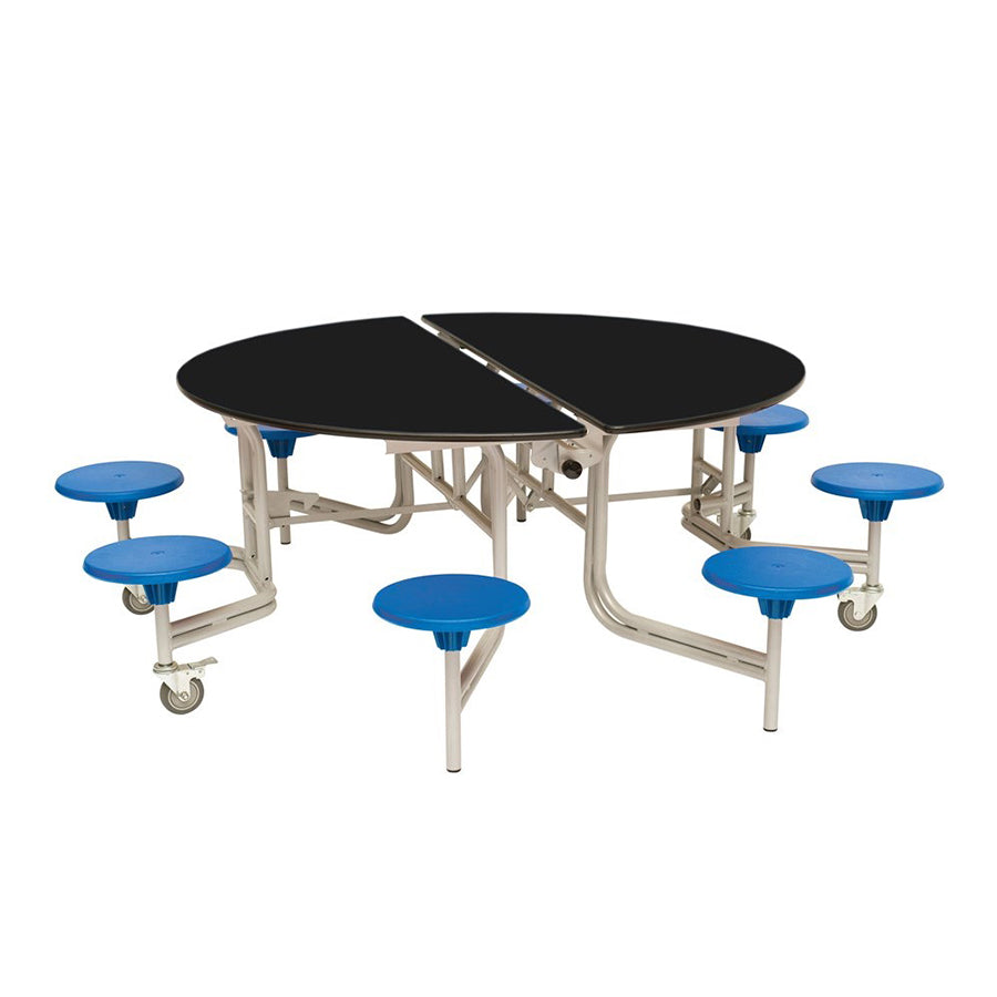 Round Mobile Folding Table with 8 Seats