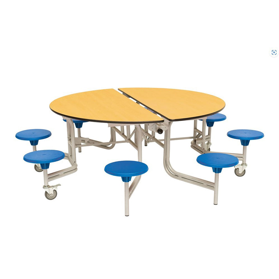 Round Mobile Folding Table with 8 Seats