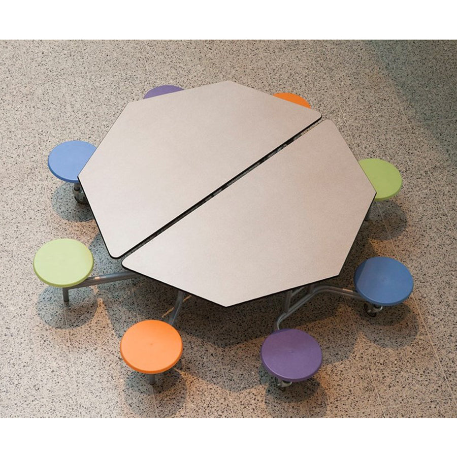 Octagonal Mobile Folding Table with 8 Seats