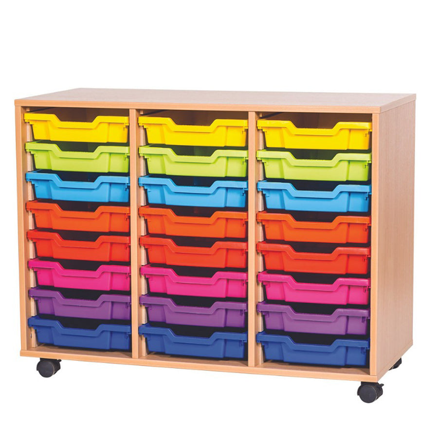 Smart Storage Coloured Edge Open 24 Tray Triple Unit mobile