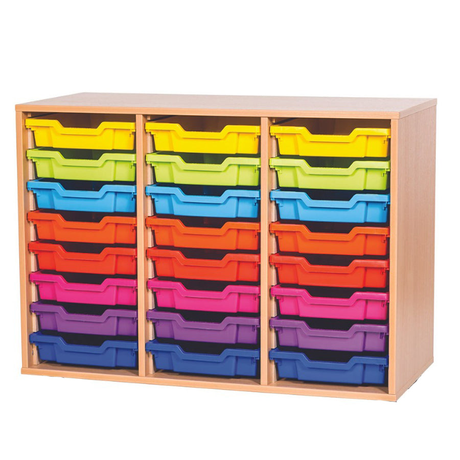 Smart Storage Coloured Edge Open 24 Tray Triple Unit static