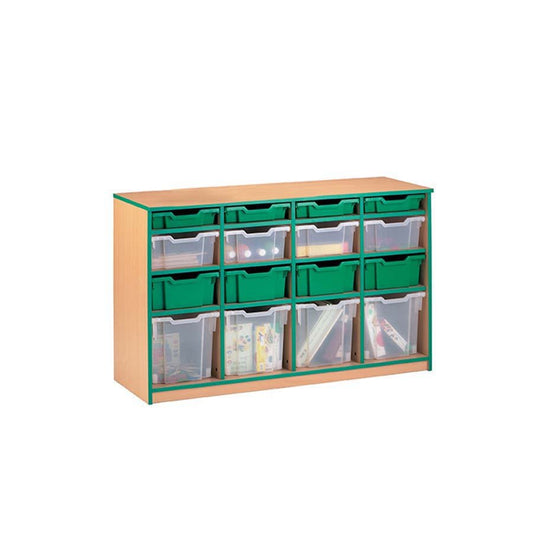 Smart Storage 16 Tray Shelf Storage Static Unit With Trays 4Xjumbo 8Xdeep 4Xshallow