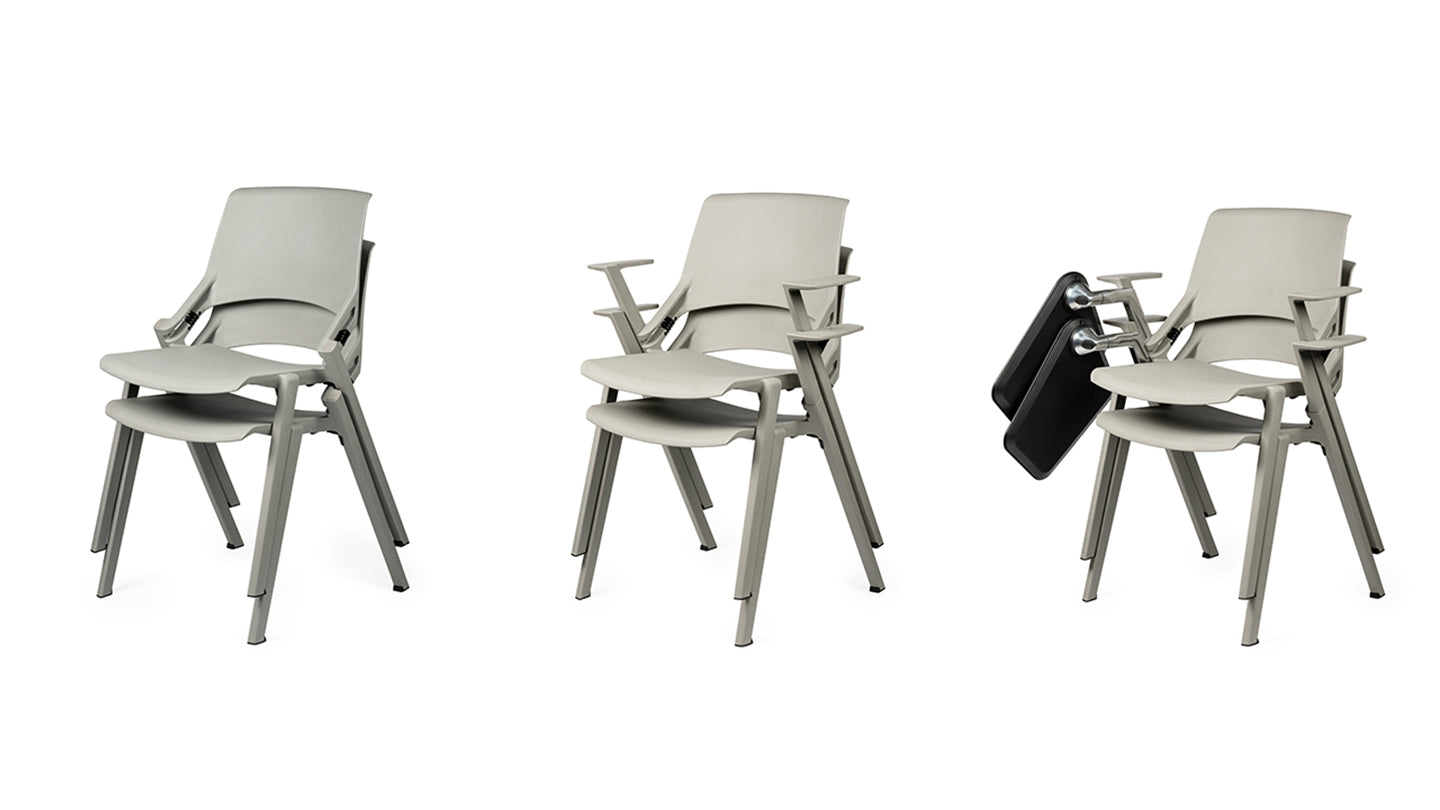 Myke Stacking Chair With Arms & Tablet