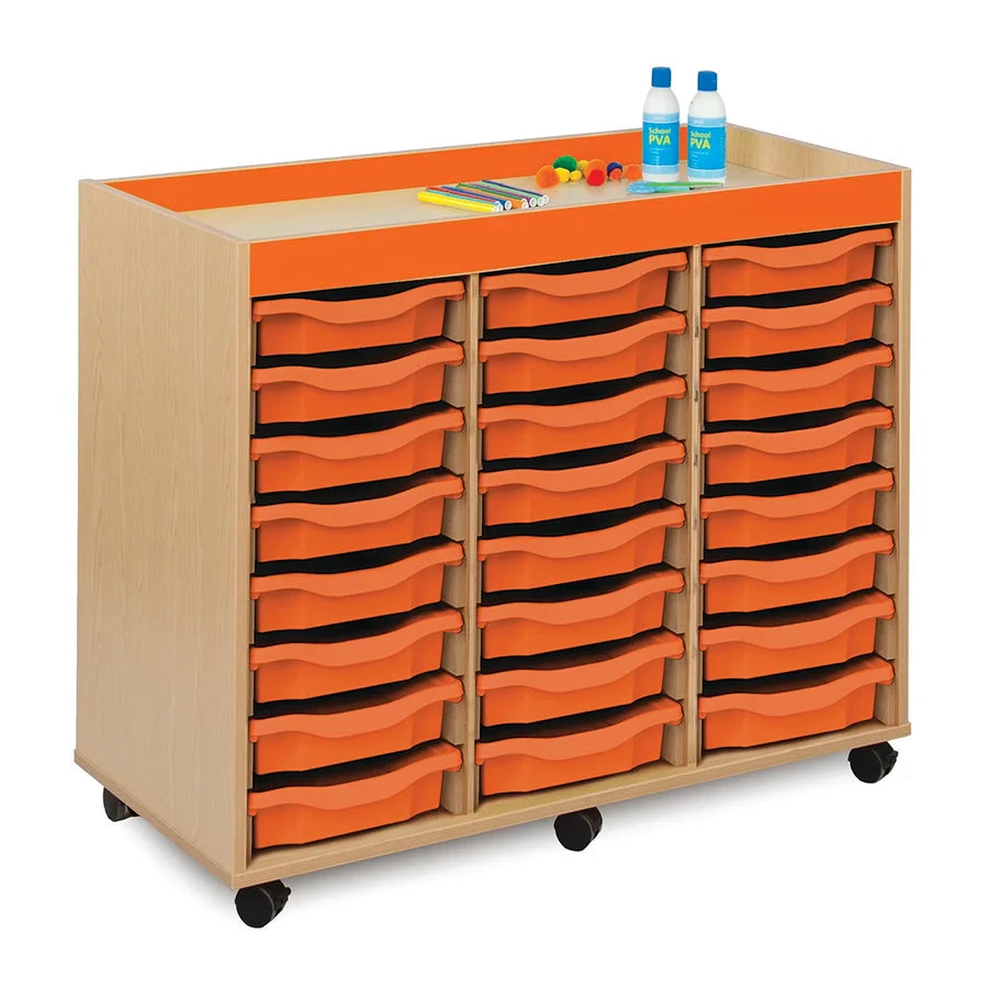 Bubblegum 24 Gratnells Shallow Tray Unit Tangerine